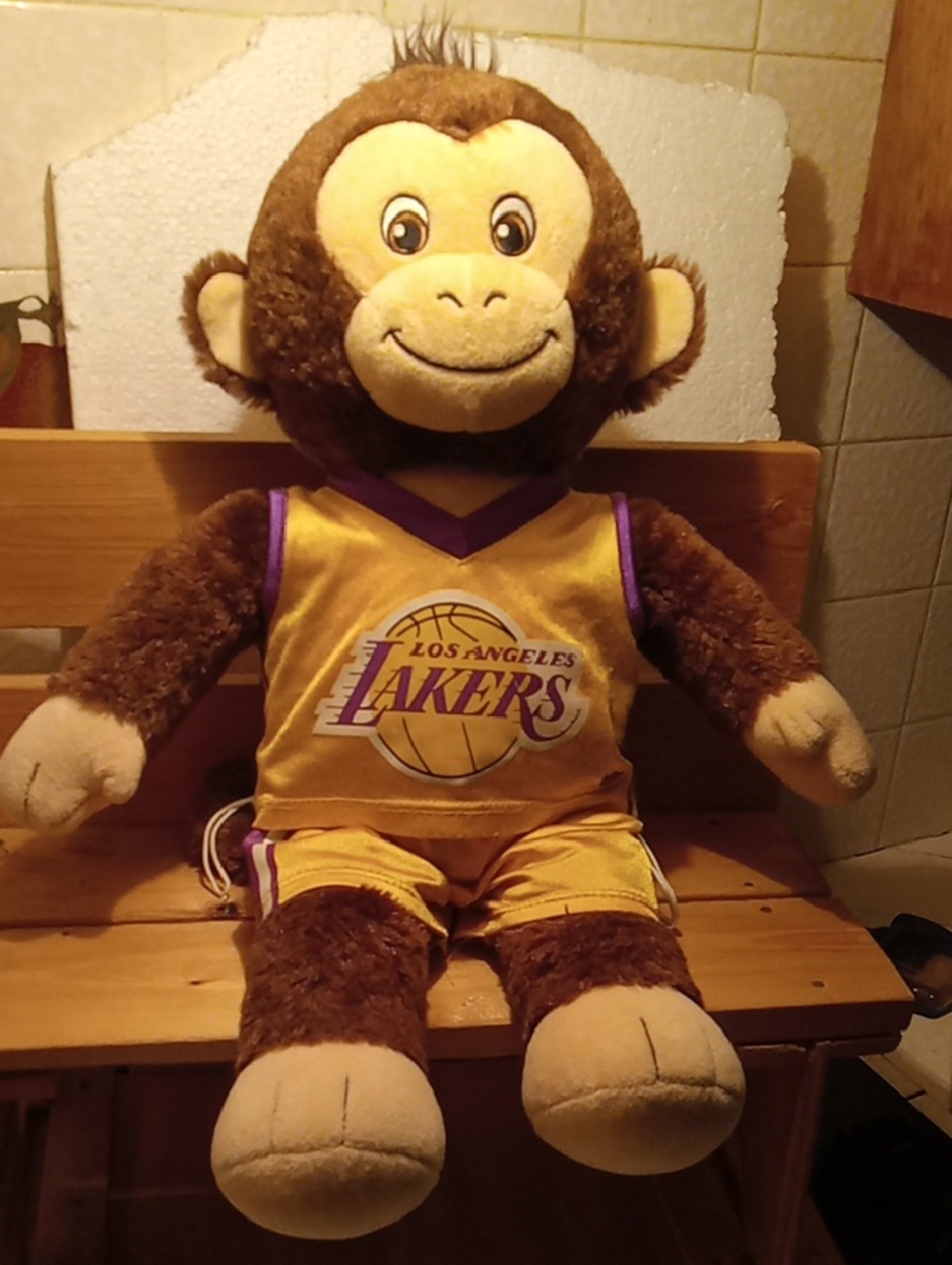 Build-A-Bear Monkey In A Lakers Uniform 17" Monkey Good Condition Uniform Fair C